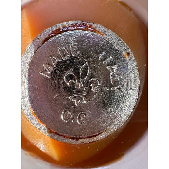 Vintage CAPODIMONTE Painted Italian Ceramic 5" Salt Shaker & Pepper Mill Cherubs - Picture 8 of 16